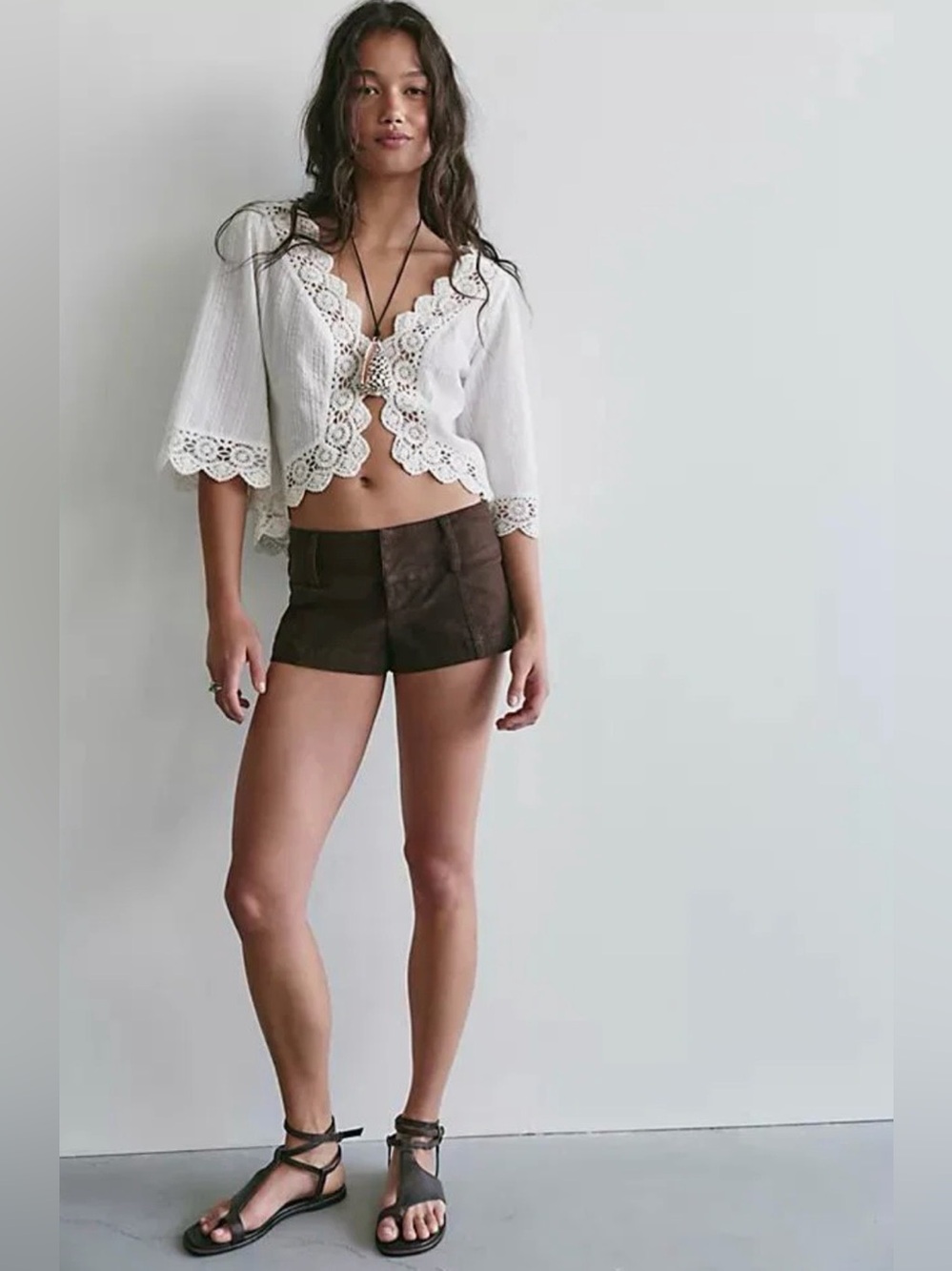 free people Ana Solid Micro Shorts in coffee bean